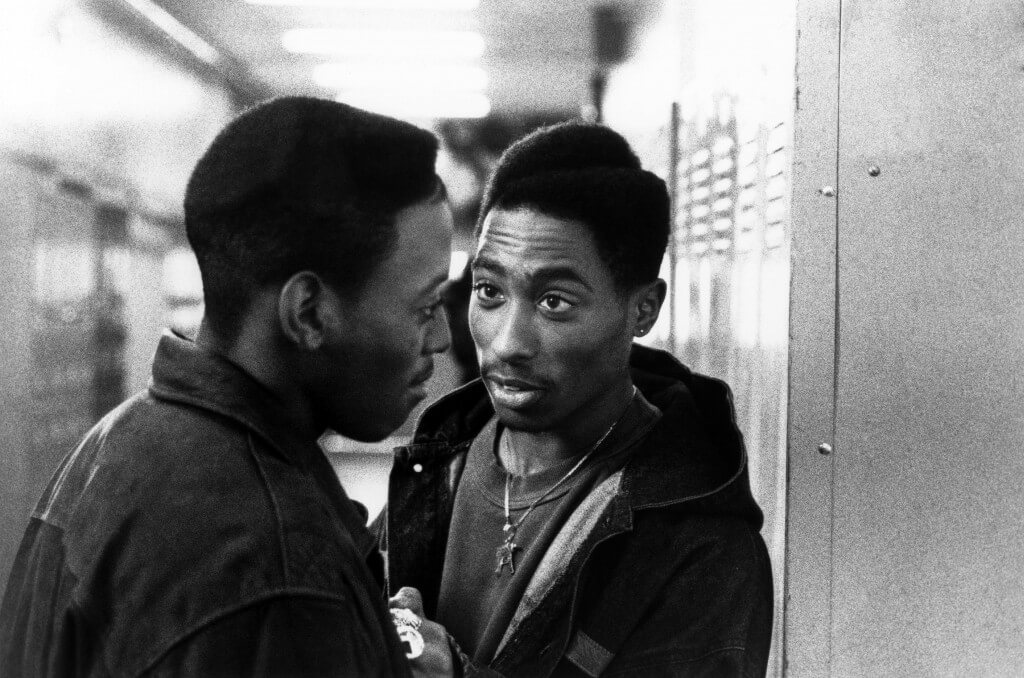 JUICE, from left: Omar Epps, Tupac Shakur, 1992. Paramount/courtesy Everett Collection