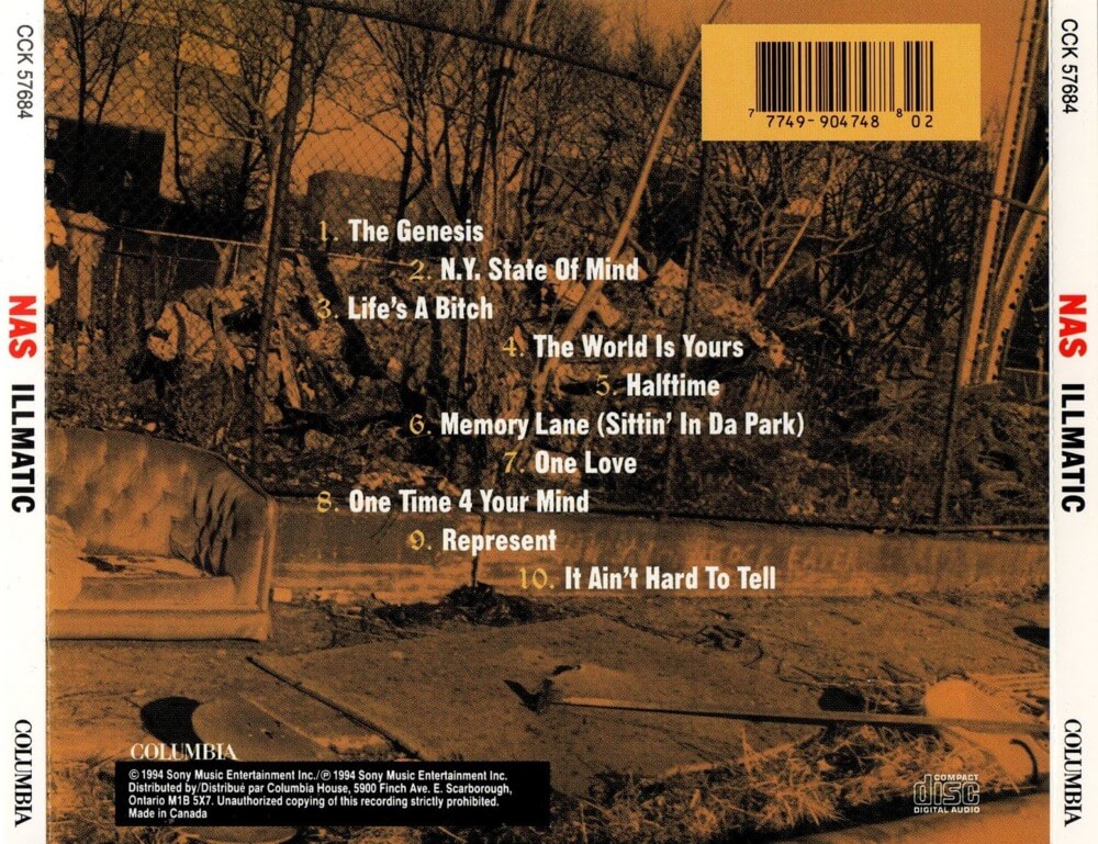 nas illmatic backcover cd