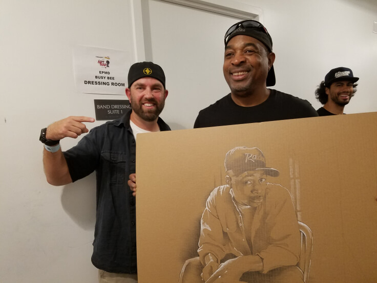 Andy Katz and Chuck D – moments before he signed the new artwork