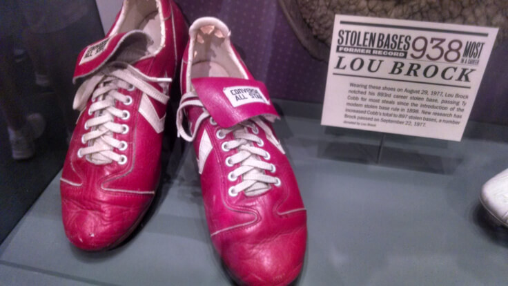 Lou Brock’s Cleats – on display at the National Baseball Hall of Fame – Cooperstown, NY