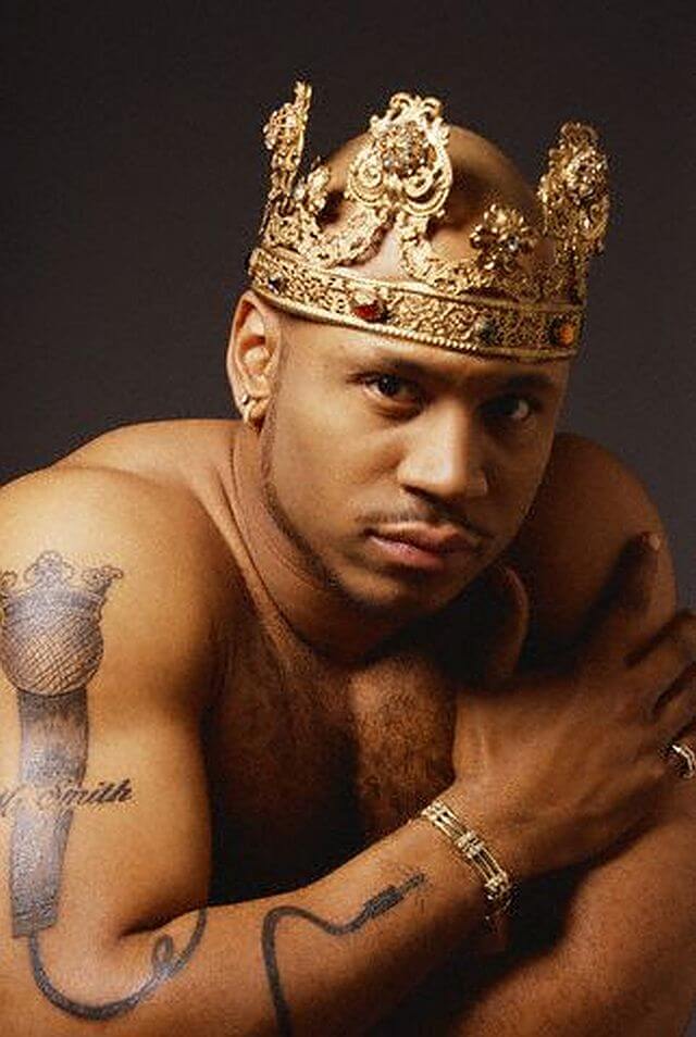 1997 --- Rapper LL Cool J Barechested Wearing a Crown --- Image by © CORBIS